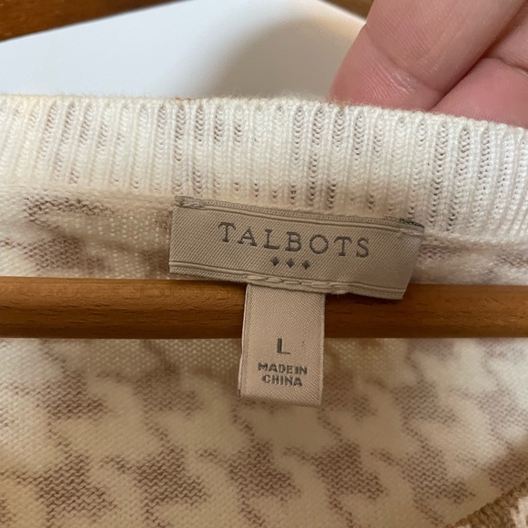 Talbots tan and cream cardigan L - Picture 3 of 4